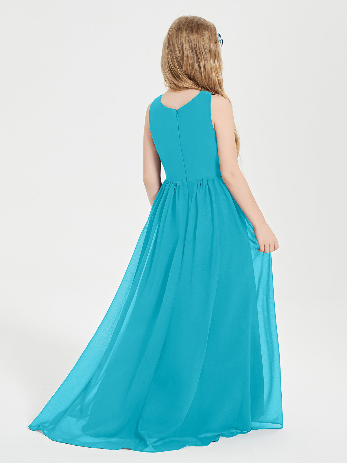 Asymmetrical Junior Bridesmaid Dresses with Scoop Neckline Jade